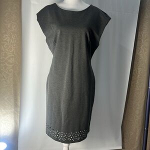 BANANA REPUBLIC Grey Sheath Mini Dress Sleeveless Crew Neck